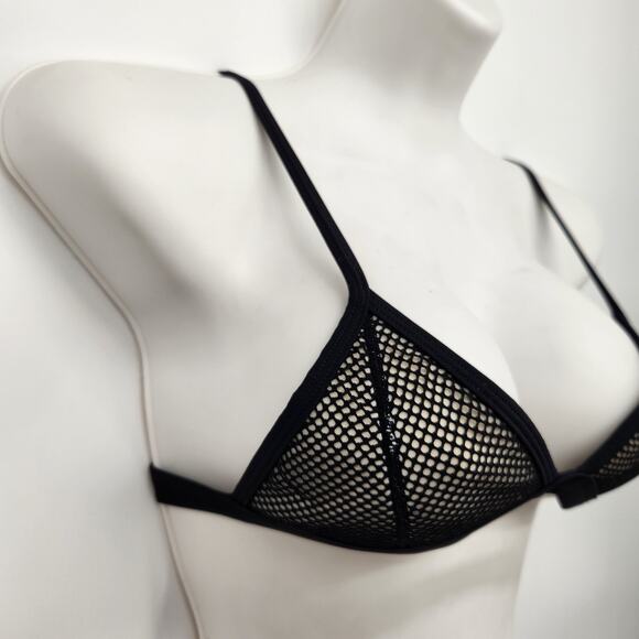 Triangl Black & White Lined Mesh Swimwear Bikini Top Women's XS - Picture 5 of 8